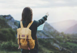 woman hiker with map