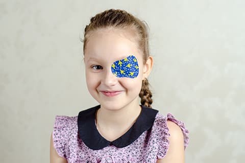 Girl with eye patch